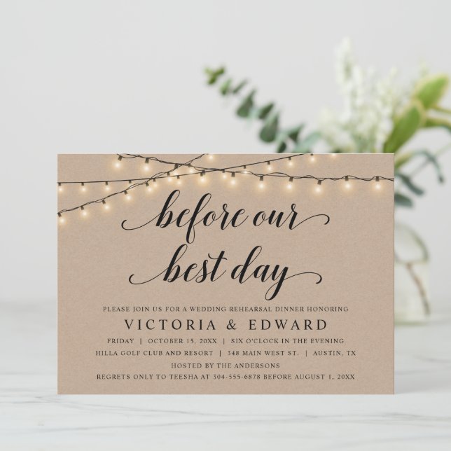 Invitation Avant Notre Meilleure Journée, Répétition Mariage, (Debout devant)