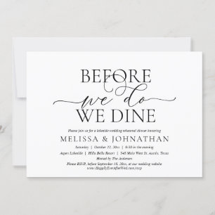 Invitation Avant Nous, Nous Dînons, Dîner De Répétition Maria