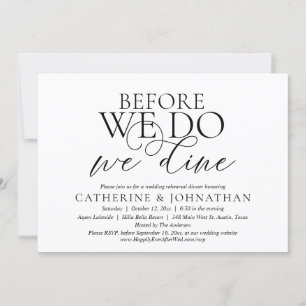 Invitation Avant Nous, Nous Dînons, Dîner De Répétition Maria