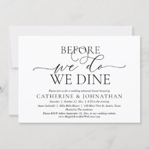 Invitation Avant Nous, Nous Dînons, Dîner De Répétition Maria