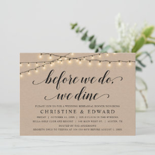 Invitation Avant nous, nous dînons, répétition Mariage, Kraft