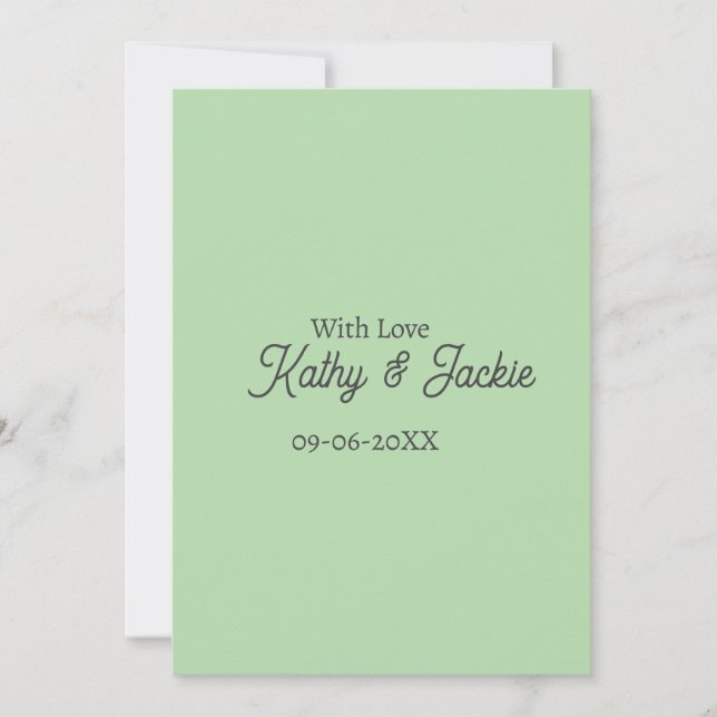 Invitation Avec amour ajouter nom du couple mariage simple mi (Devant)