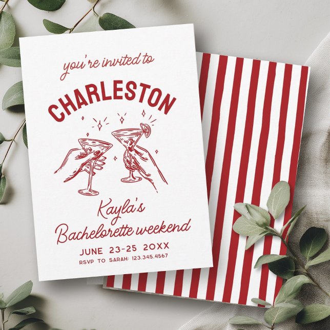 Invitation Avec Amour De [Votre Ville] Bachelorette Party (Créateur téléchargé)