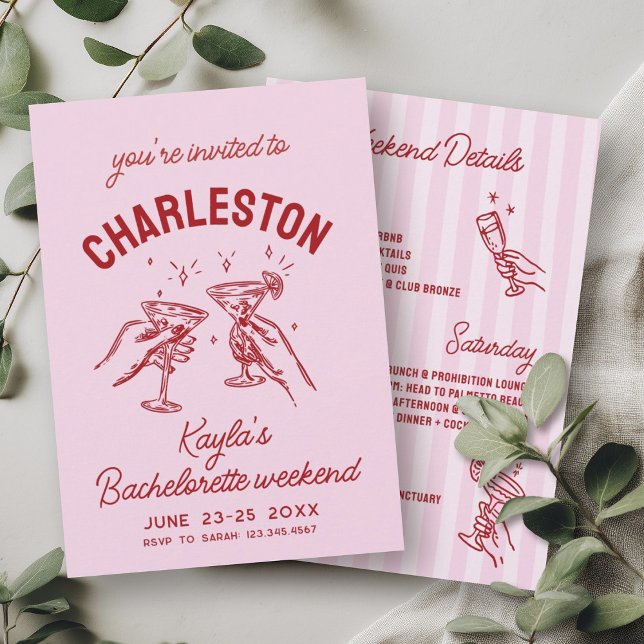 Invitation Avec Amour De [Votre Ville] Bachelorette Rose (Créateur téléchargé)