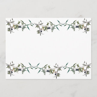 Invitation avec aquarelle de branche d'olivier