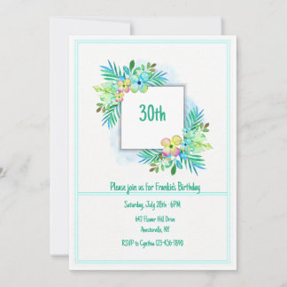 Invitation avec cadre floral