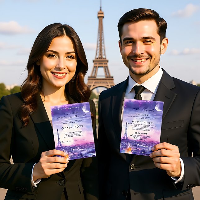 Invitation Avec DÉTAILS Amour Éternel à la Parisienne (With DETAILS Amour Éternel à la Parisienne Invitation)