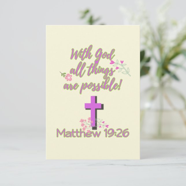 Invitation Avec Dieu, toutes choses sont possibles (Debout devant)