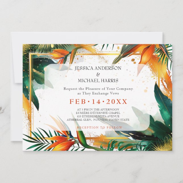 Invitation Avec la photo Birds of Paradise Bliss (Devant)