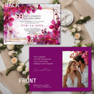 Invitation Avec la photo Fuchsia Enchantage : Mariage aquarel