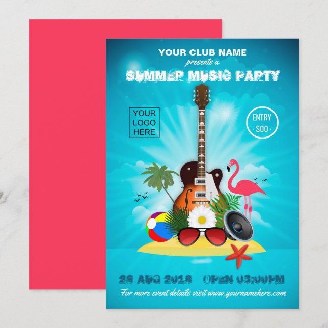 Invitation avec logo pour la fête de musique du cl (Devant / Derrière)