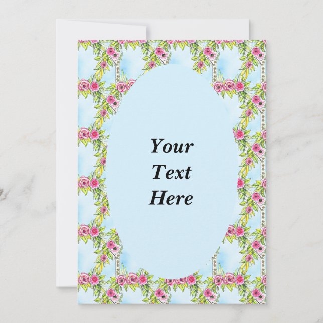 Invitation avec motif de tissage de rose Art Nouve (Devant)