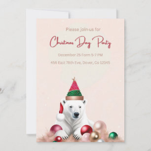 Invitation avec motif d'ours polaire Invitation