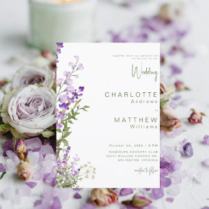 Invitation Avec Nos Parents Lavender Photo Mariage