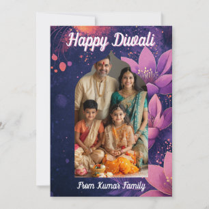 Invitation Avec photo et texte personnalisé Glow & lotus cart