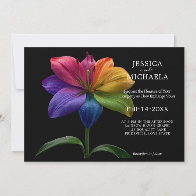 Invitation 🌈 Avec photo Technicolor Love  (Devant)
