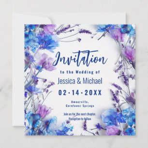 Invitation 💍 Avec poème Fleurs de Cornouailles et Lavande El
