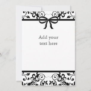 Invitation avec ruban noir et blanc