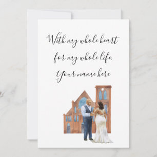 Invitation Avec tout mon coeur Illustré Couple noir Enclo
