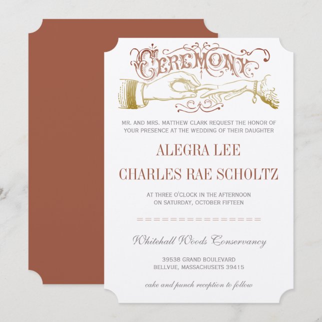 Invitation avec typographie vintage moderne jaune  (Devant / Derrière)
