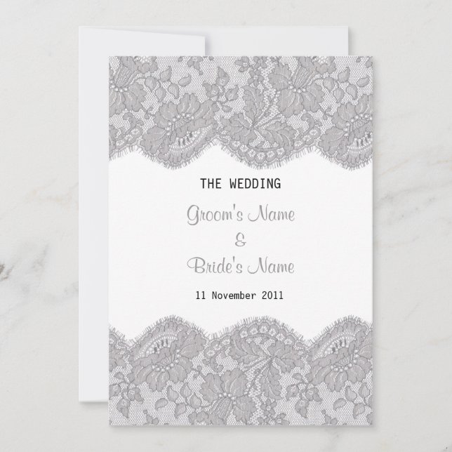 Invitation avec un beau design de dentelle (Devant)