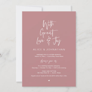 Invitation Avec un grand amour et de la joie, dîner Mariage E