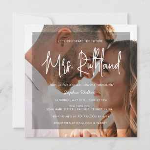 Invitation Avenir élégant Mme Black & White Fête des mariées