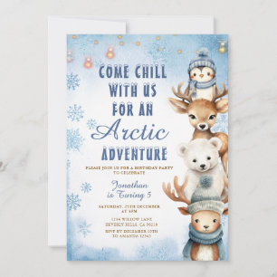 Invitation Aventure arctique d'hiver 1er anniversaire Fête An