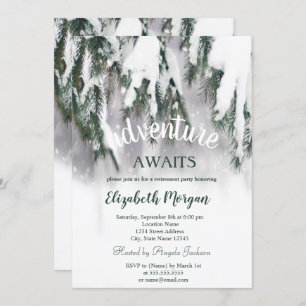 Invitation Aventure Attend Hiver Pine Tree Retraite de neige