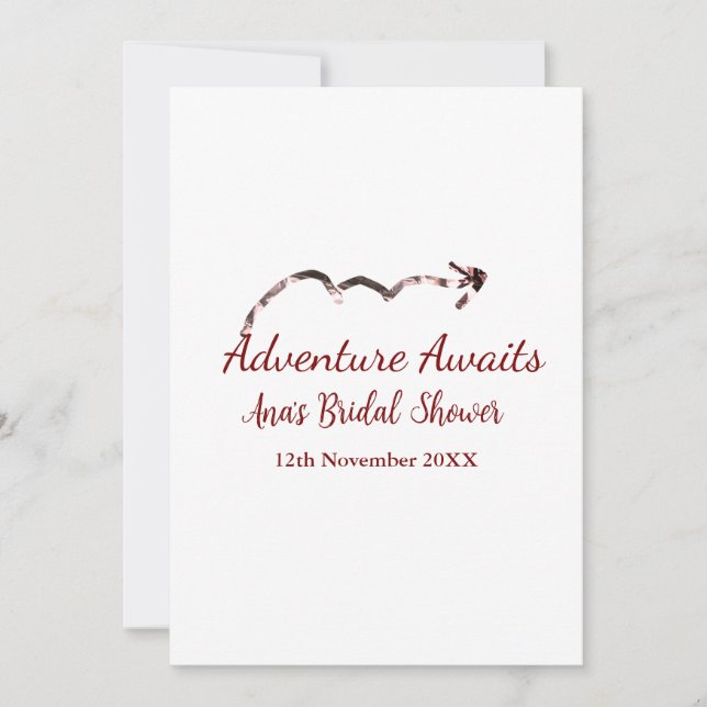 Invitation Aventure attend la douche nuptiale ajouter nom flè (Devant)