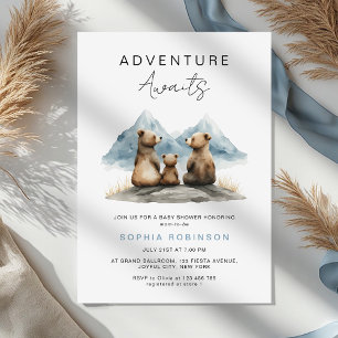 Invitation Aventure Attend Les Ours Bruns Safari Baby Shower