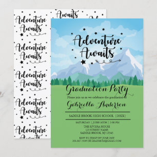 Invitation Aventure Attend Mountain Scene Graduation Party