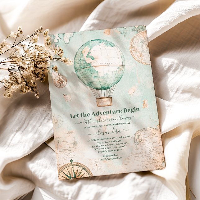 Invitation Aventure attend un Baby shower neutre pour les fem (Créateur téléchargé)