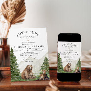 Invitation Aventure attend un Baby shower neutre pour les fem