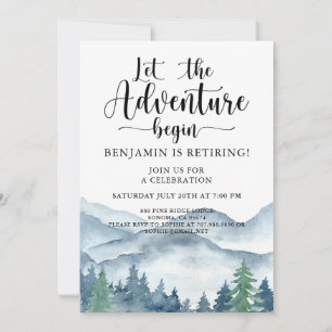 Invitation Aventure Await Mountain Forest Retirement Party