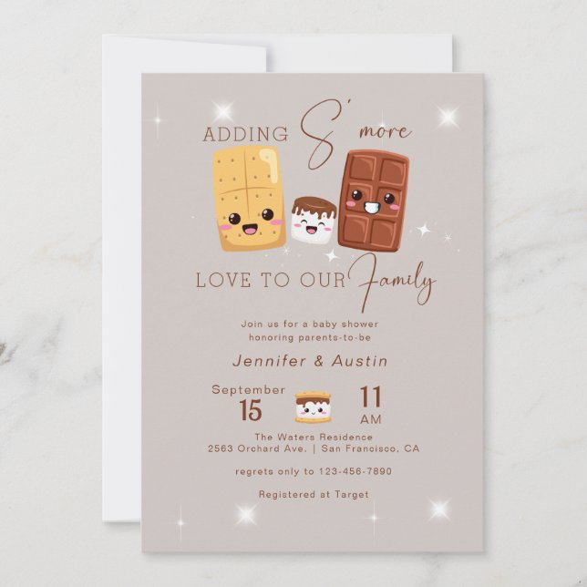 Invitation Aventure Camping | Baby shower rustique (Devant)