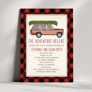 Invitation Aventure Commence Canoë Voiture Plaid Wedding show