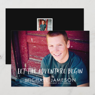 Invitation Aventure commence Photo Graduation Party Invitatio