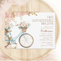 Aventure commence Vintage Baby shower à vélo