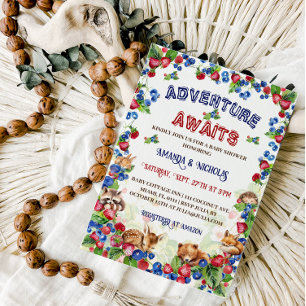 Invitation Aventure Commencer le Baby shower des animaux des 