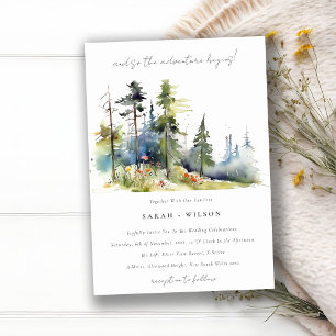 Invitation Aventure Commencer Pine Forest Paysage Mariage