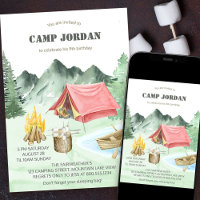 Aventure de camping pour garçons d'anniversaire en