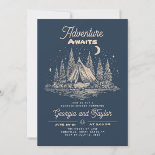 Invitation Aventure de douche de couples de camping fantaisis