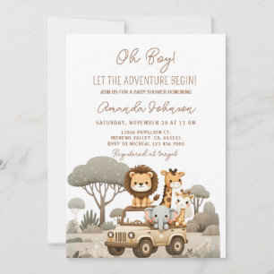 Invitation Aventure des Animaux de la Forêt Bébé Shower Comme
