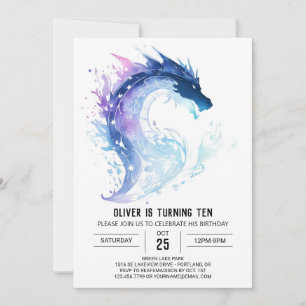 Invitation Aventure Dragon Imaginaire Enfants Anniversaire