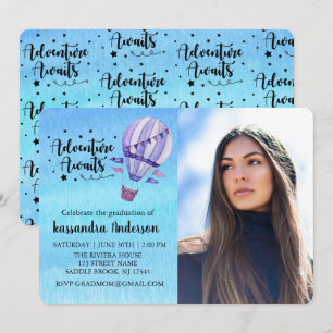 Invitation Aventure en attente de ballon à air chaud Photo re