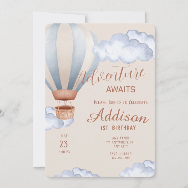 Invitation Aventure Joueuse 1er fête d'anniversaire (Devant)