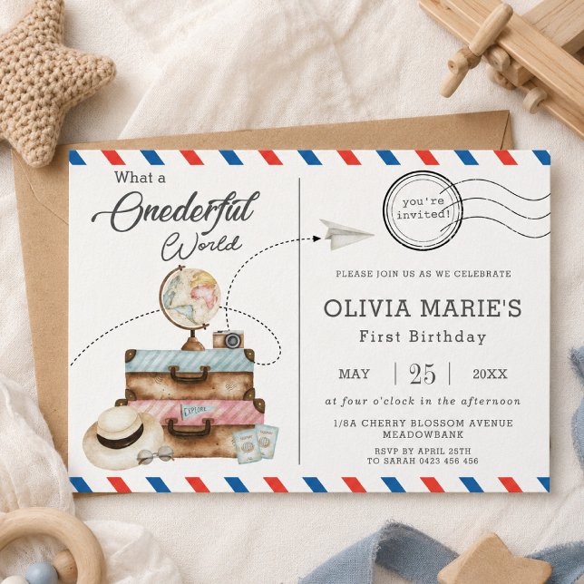 Invitation Aventure Onederful Voyage de Voyage Postage Mail (Créateur téléchargé)