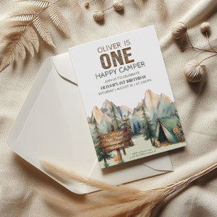 Invitation Aventure Rustique Joyeux Anniversaire Premier Camp
