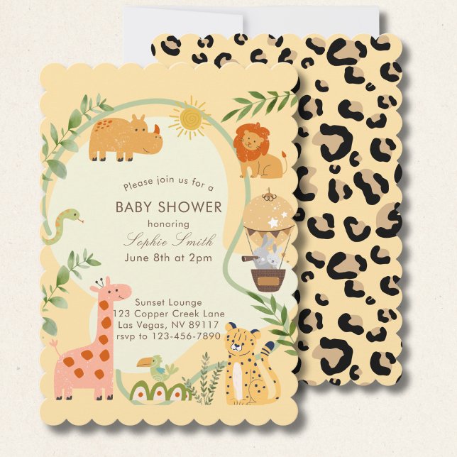Invitation Aventure Safari Attend Baby Shower découpé (Créateur téléchargé)